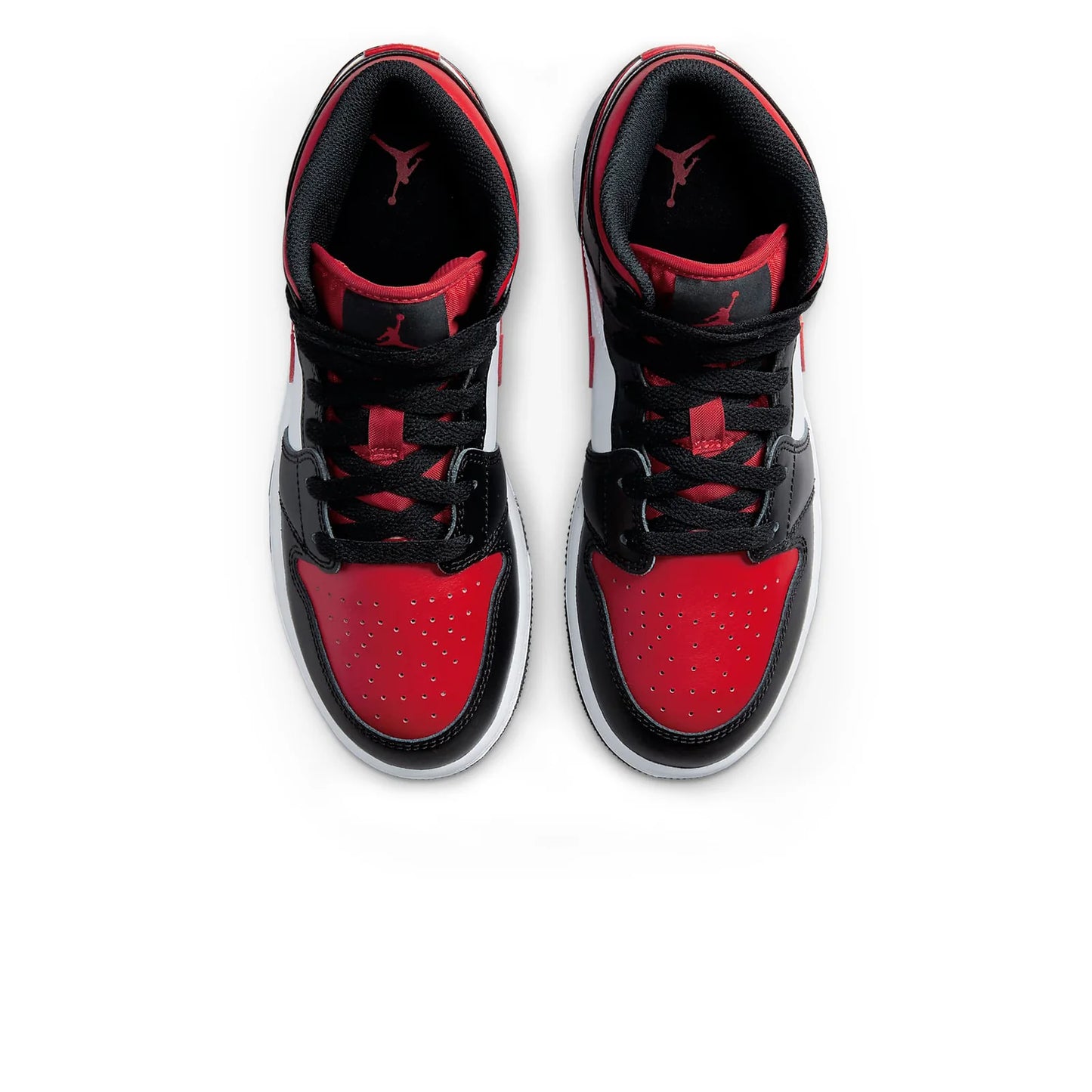 Jordan 1 Mid Black Fire Red (Bred) (GS)