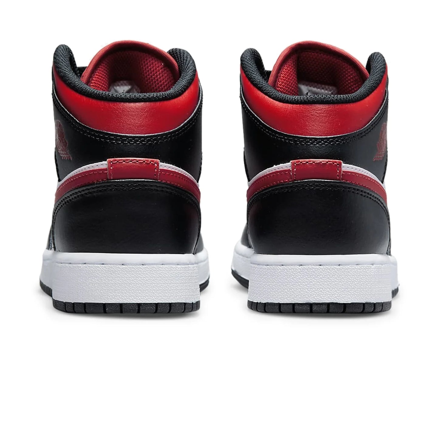 Jordan 1 Mid Black Fire Red (Bred) (GS)